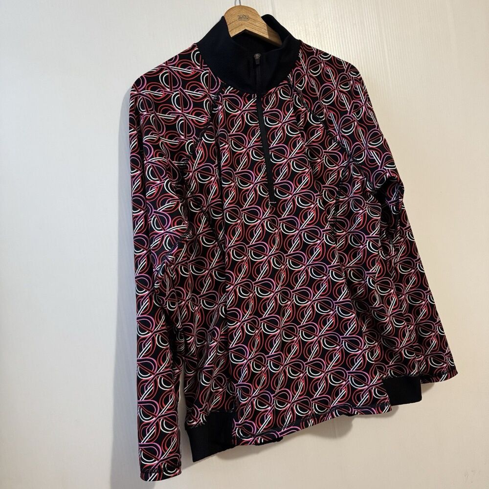 Talbots Performance Interlock Half-Zip Pullover Layered Lines Size 1X Multicolor - Picture 16 of 16